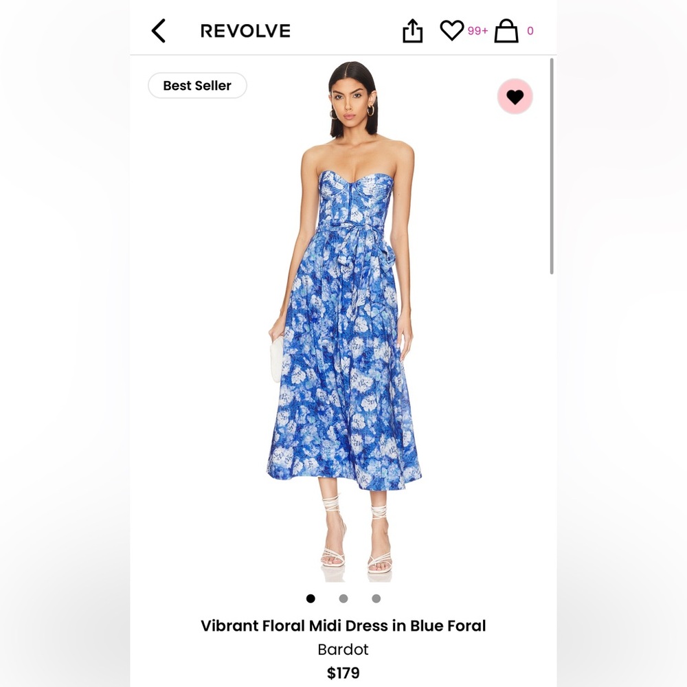 Bardot corset blue dress size 6